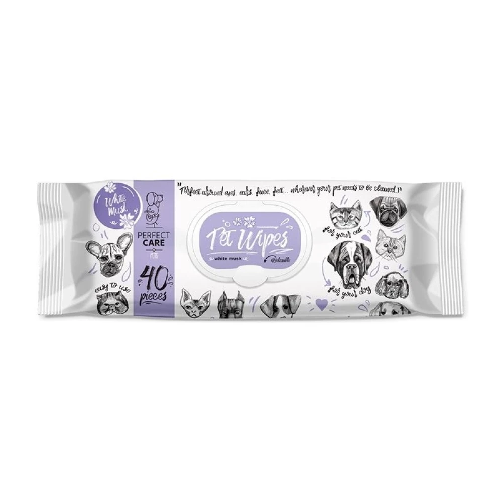 Μαντιλάκια Perfect Care Pet Wipes White Musk με χλωρεξιδίνη 50 τεμάχια
