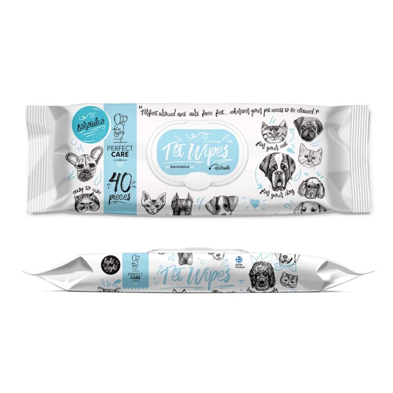 Μαντιλάκια Perfect Care Pet Wipes Borotalco 50 τεμάχια
