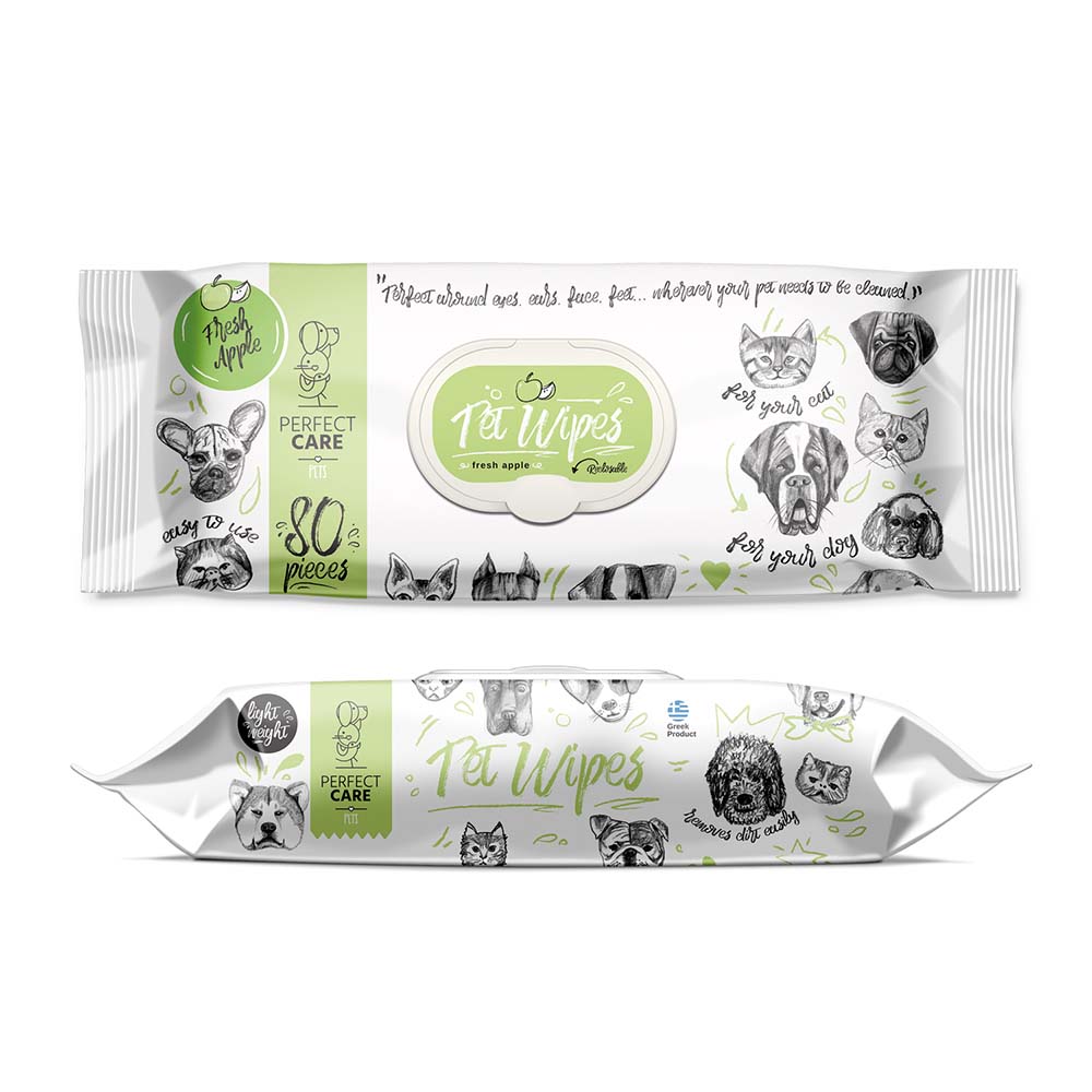 Μαντιλάκια Perfect Care Pet Wipes Fresh Apple 80 τεμάχια